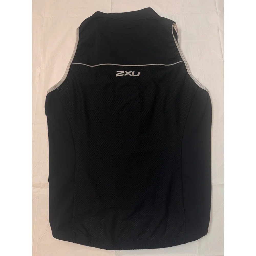 2XU Cycling Vest Black Reflective Full Zip Mesh Back Men's Size‎ Medium Workout